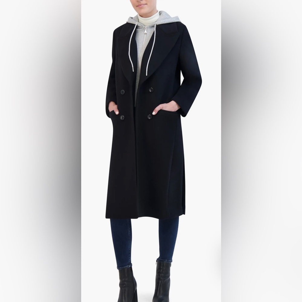 Elegant Black Double-Breasted Coat